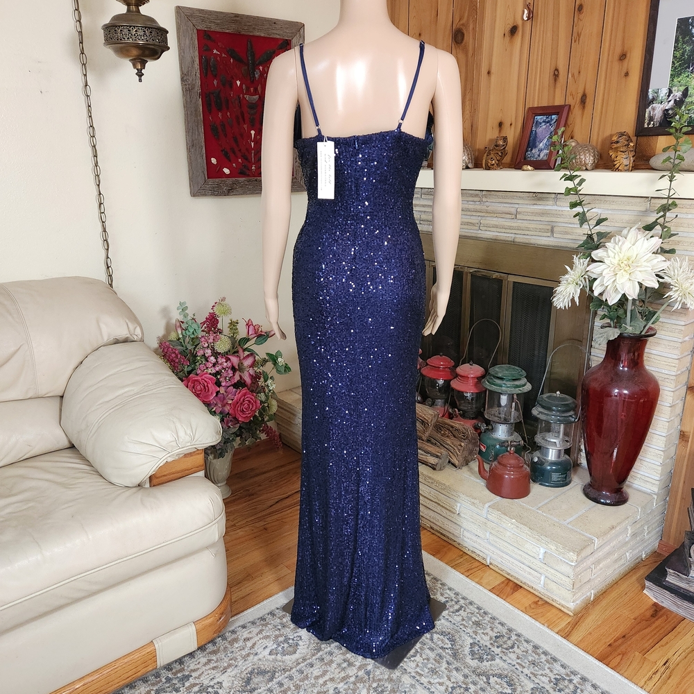 Stunner Boutique Liana Sequin Gown - Navy Blue (L) - Picture 6 of 11